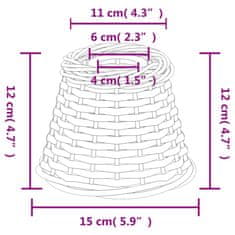 Vidaxl Senčilo za stropno svetilko belo Ø15x12 cm pleteno