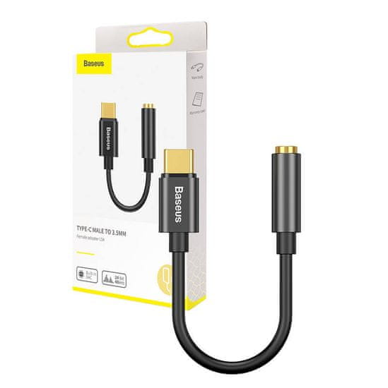 BASEUS L54 USB-C + mini jack 3,5 mm avdio adapter (črn)