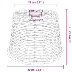 Vidaxl Senčilo za stropno svetilko belo Ø30x20 cm pleteno