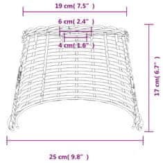 Vidaxl Senčilo za stropno svetilko belo Ø25x17 cm pleteno