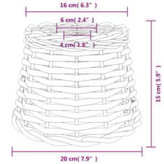 Vidaxl Senčilo za stropno svetilko belo Ø20x15 cm pleteno