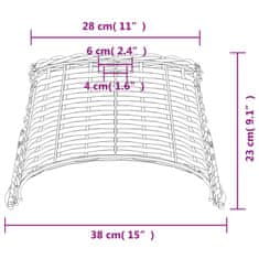 Greatstore Senčilo za stropno svetilko belo Ø38x23 cm pleteno