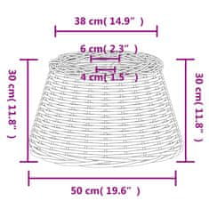 Vidaxl Senčilo za stropno svetilko belo Ø50x30 cm pleteno