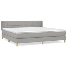 Vidaxl Box spring postelja z vzmetnico svetlo siva 200x200 cm blago