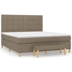 Vidaxl Box spring postelja z vzmetnico taupe 160x200 cm blago