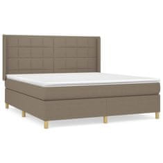 Vidaxl Box spring postelja z vzmetnico taupe 180x200 cm blago