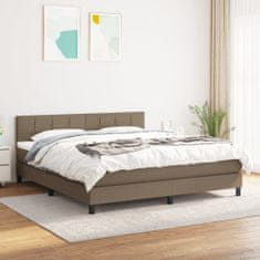 Vidaxl Box spring postelja z vzmetnico taupe 180x200 cm blago