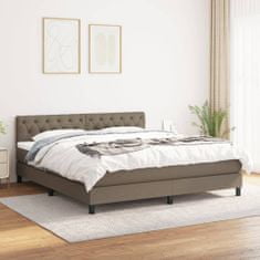 Vidaxl Box spring postelja z vzmetnico taupe 160x200 cm blago