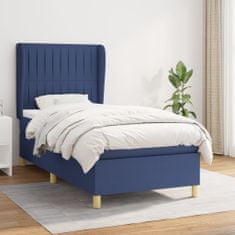 Vidaxl Box spring postelja z vzmetnico modra 80x200 cm blago