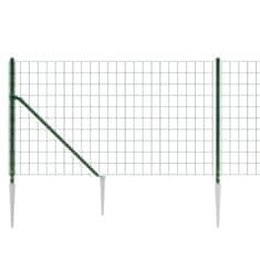 Vidaxl Mrežna ograja s konicami za postavitev zelena 0,8x25 m