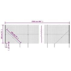 Vidaxl Mrežna ograja s konicami za postavitev zelena 1,8x25 m