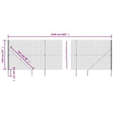 Vidaxl Mrežna ograja s konicami za postavitev zelena 1,4x25 m