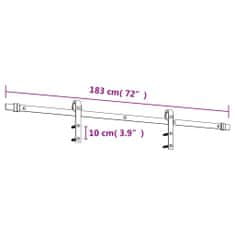 Vidaxl Drsna vrata s kompletom vodil 90x210 cm trdna borovina