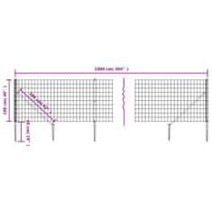 Vidaxl Mrežna ograja s konicami za postavitev antracit 1x10 m