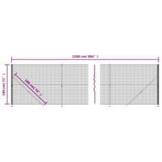 Vidaxl Mrežna ograja s prirobnico antracit 1,8x25 m