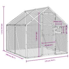 Vidaxl Ptičnica antracitna 1,79x2x1,85 m aluminij