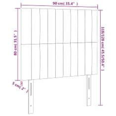 Vidaxl LED posteljno vzglavje modro 90x5x118/128 cm blago