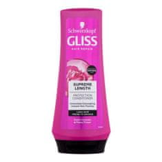 Schwarzkopf Gliss Supreme Length Protection Conditioner 200 ml zaščitni balzam za dolge lase, nagnjene k poškodbam in razcepljenim koncem za ženske