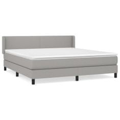 Vidaxl Box spring postelja z vzmetnico svetlo siva 180x200 cm blago
