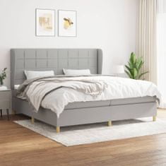 Vidaxl Box spring postelja z vzmetnico svetlo siva 200x200 cm blago