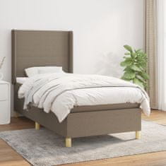 Vidaxl Box spring postelja z vzmetnico taupe 100x200 cm blago