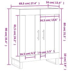 Vidaxl Komoda bela 69,5x34x90 cm inženirski les