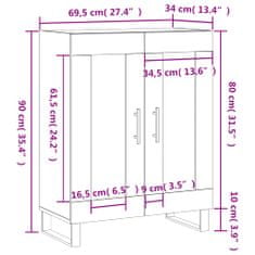 Vidaxl Komoda betonsko siva 69,5x34x90 cm inženirski les