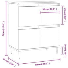 Vidaxl Komoda betonsko siva 60x35x70 cm inženirski les