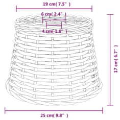 Vidaxl Senčilo za svetilko rjavo Ø25x17 cm pleteno