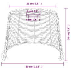 Vidaxl Senčilo za svetilko rjavo Ø30x20 cm pleteno