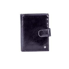 Rovicky Črna usnjena denarnica z zaponko CE-PR-N4L-RVT.15_281601 Univerzalni
