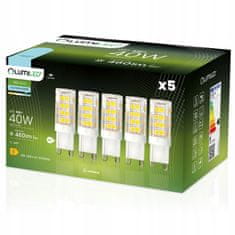 LUMILED 5x LED žarnica G9 CAPSULE 5W = 40W 460lm 6000K Hladno bela 360°