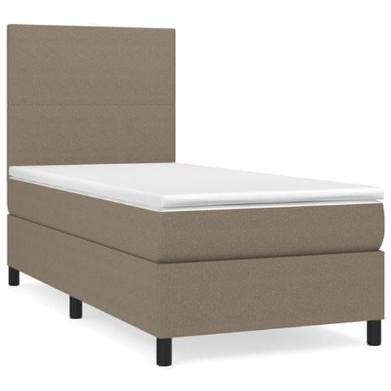 Vidaxl Box spring postelja z vzmetnico taupe 80x200 cm blago