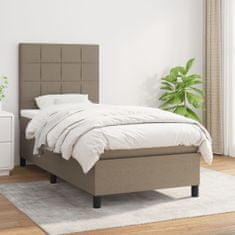 Vidaxl Box spring postelja z vzmetnico taupe 100x200 cm blago