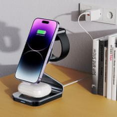 Tech-protect A29 MagSafe brezžični polnilnik za mobitel / Apple Watch / AirPods 15W, črna