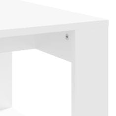 Vidaxl Klubska mizica bela 102x50x35 cm inženirski les