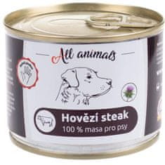 All Animals cons. za pse goveji zrezek 200g