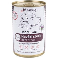 All Animals cons. za pse goveji zrezek 400g