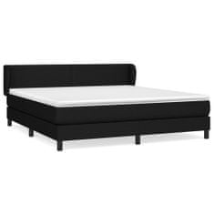 Vidaxl Box spring postelja z vzmetnico črna 180x200 cm blago