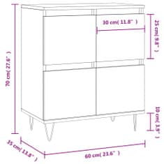 Vidaxl Komoda siva sonoma 60x35x70 cm inženirski les