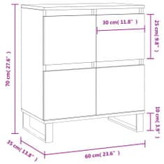 Vidaxl Komoda siva sonoma 60x35x70 cm inženirski les