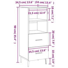 Vidaxl Komoda dimljeni hrast 34,5x34x90 cm inženirski les