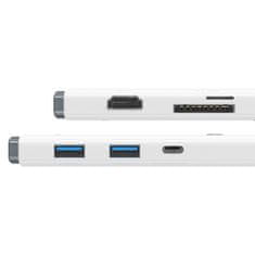 Noah Večnamenski HUB Lite serije USB-C 2x USB PD HDMI SD/TF bela