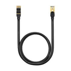 BASEUS Hitri omrežni kabel Patchcord RJ45 CAT 7 10Gbps 1m - črn