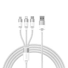 slomart baseus starspeed kabel 3w1 usb-a - micro-usb / lightning / usb-c 3.5a 1.2m bel