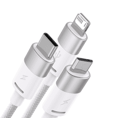 slomart baseus starspeed kabel 3w1 usb-a - micro-usb / lightning / usb-c 3.5a 1.2m bel