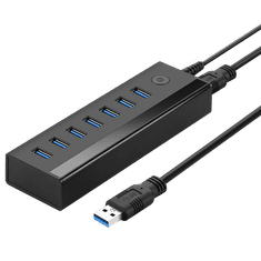 slomart ugreen večfunkcijsko vozlišče 7v1 usb-a - 7xusb-a 5gb/s črno (us219)