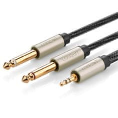 shumee Kabelski audio razdelilnik mini jack 3,5 mm - 2x jack 6,35 mm 1m siv