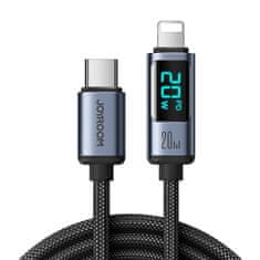 Joyroom Kabel za iPhone z zaslonom LED Lightning - USB-C 2,4A 1,2 m črn