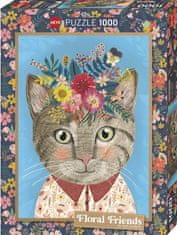 Heye Puzzle Floral Friends: Beautiful cat 1000 kosov